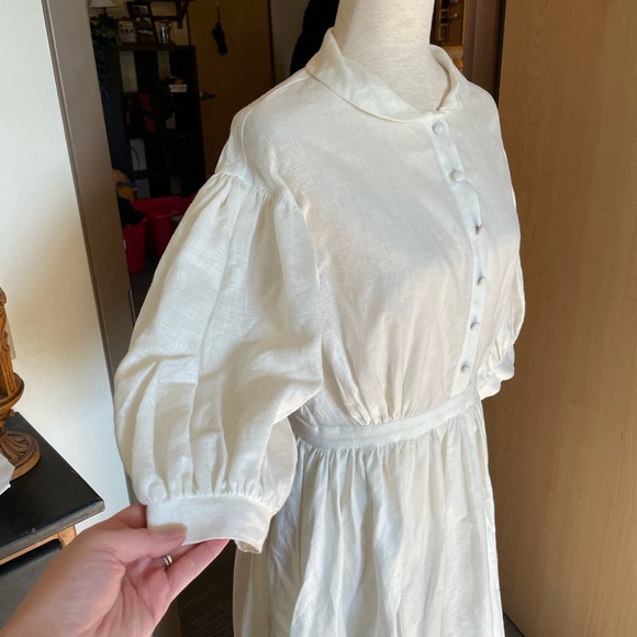 Little Women Atelier Meg Dress 3/4 Length Sleeve in White - Picture 12 of 15